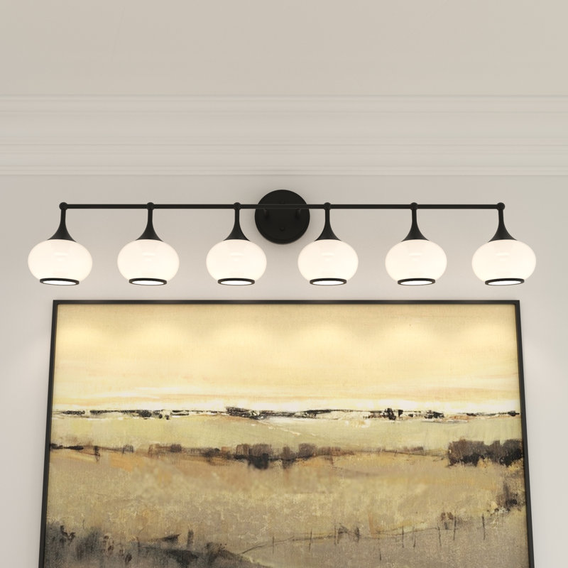 6 - Light Dimmable Vanity Light, Matte Black