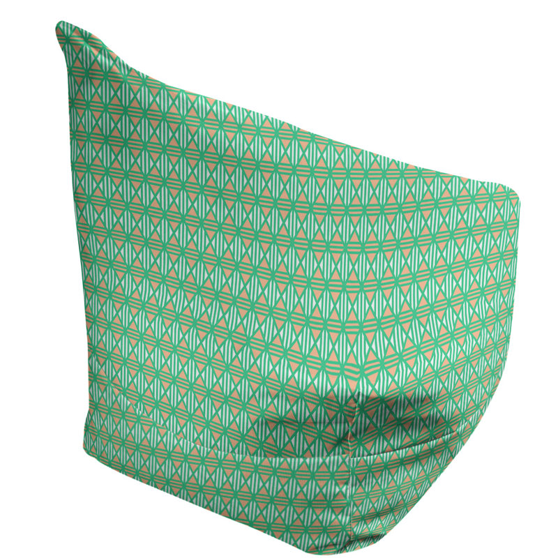 Petite chaise à sacs à billes & Leffel, H 86 po x L 27 po x P 43 po, Vert / orange, Rembourrage poly