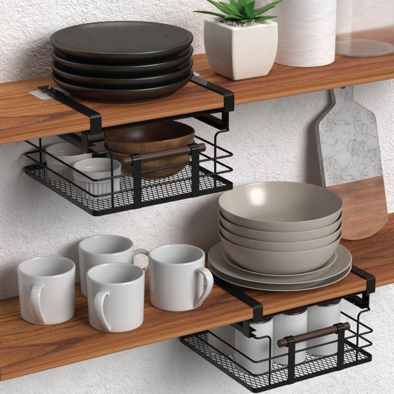 Adjustable Under Shelf Basket, 7.01" H x 11.02" W x 11.02" D