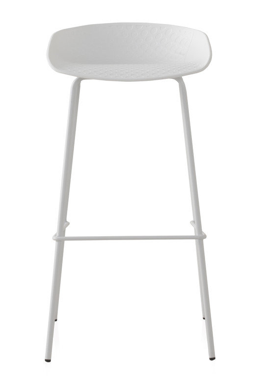 Anglers Counter Stool with Metal Frame, White