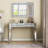 Mirrored Vanity Table Diamond Inlay 2-Drawer
