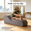 Chaise longue ergonomique grise avec mousse haute densité et housse lavable, position zéro gravité idéale pour la relaxation et le yoga-209188288