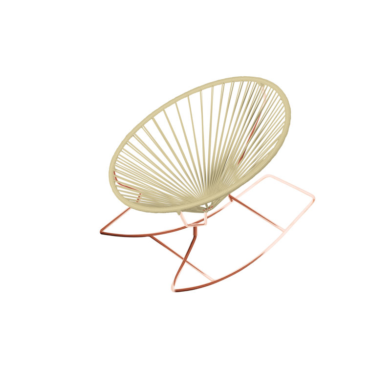 Innit Indoor/Outdoor Handmade Rocking Chair, Ivory/Copper