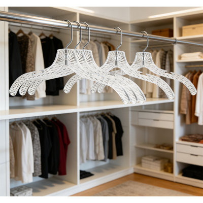 48 Pack High Quality Transparent Plastic Hanger - Durable Crystal Cut Heavy-Duty Hanger Suitable For Shirts, Suits, Jackets, And Dresses