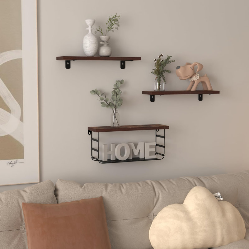 Ensemble de 3 tablettes flottantes pour la décoration murale