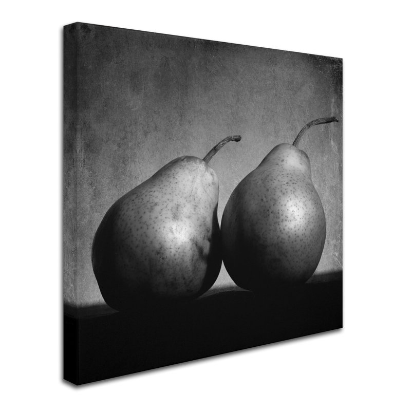 Reproduction de photo sur toile tendue "coqueteo peras" par moises perception, H 14 po x l 14 po x P 2 po