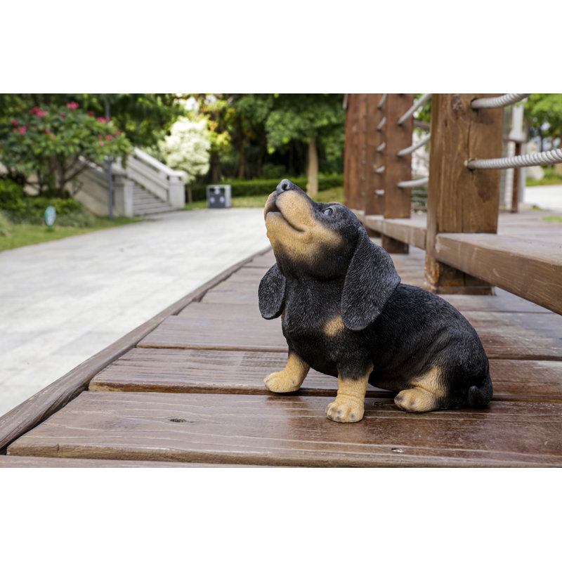 Statue de chiot teckel