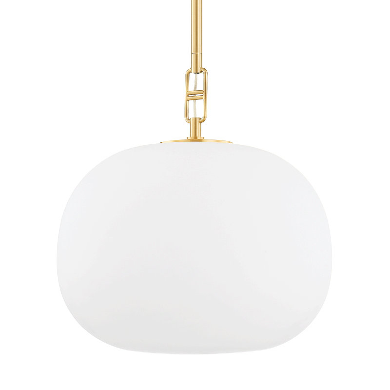 Luminaire suspendu sphère 1 lumière Ingels, Laiton vieilli, H 17 po x l 11 po x P 11 po