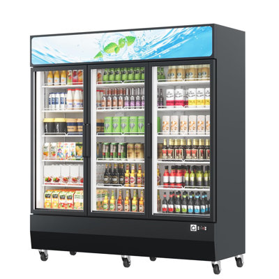 3 Glass Door Commercial Beverage Refrigerator