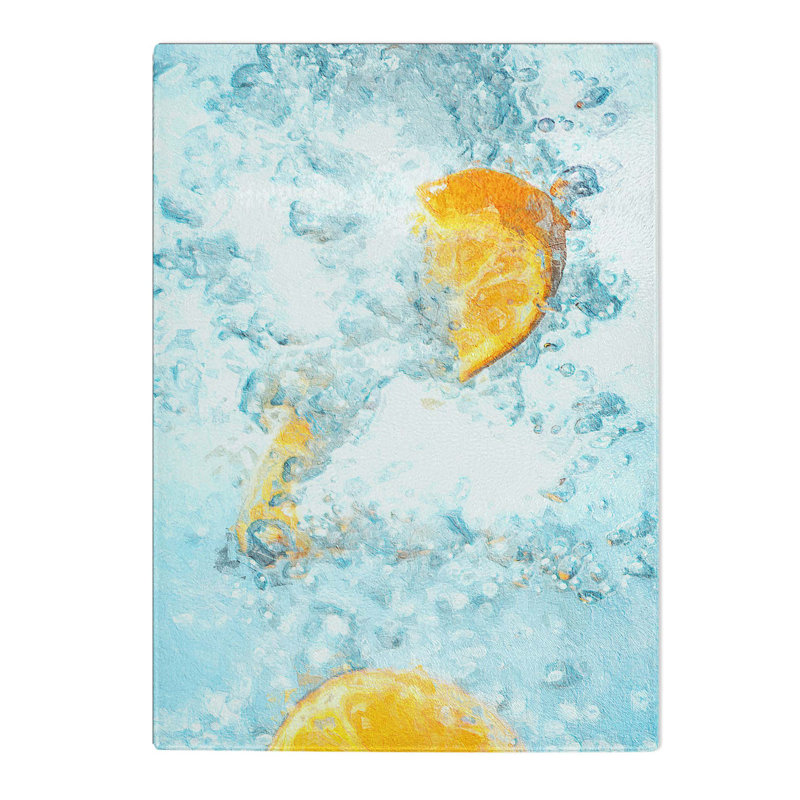 Tempered Glass in the Water Chopping Board, 28.5 cm W x 39 cm L