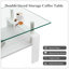 Table basse rectangulaire, plateau en verre trempé avec panneau de fibres à densité moyenne, table moderne pour le salon, verre-906403799-906403800