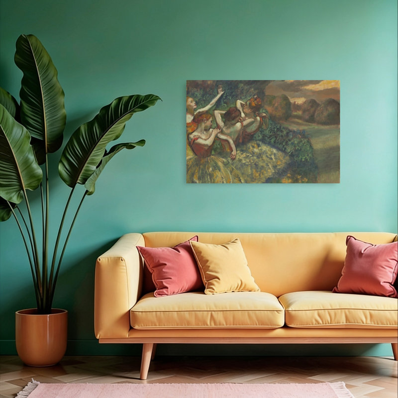 " Four Dancers, C.1899 Impressionist Abstract Contemporary Wall Art Print " by Edgar Degas, H 24 po x l 36 po