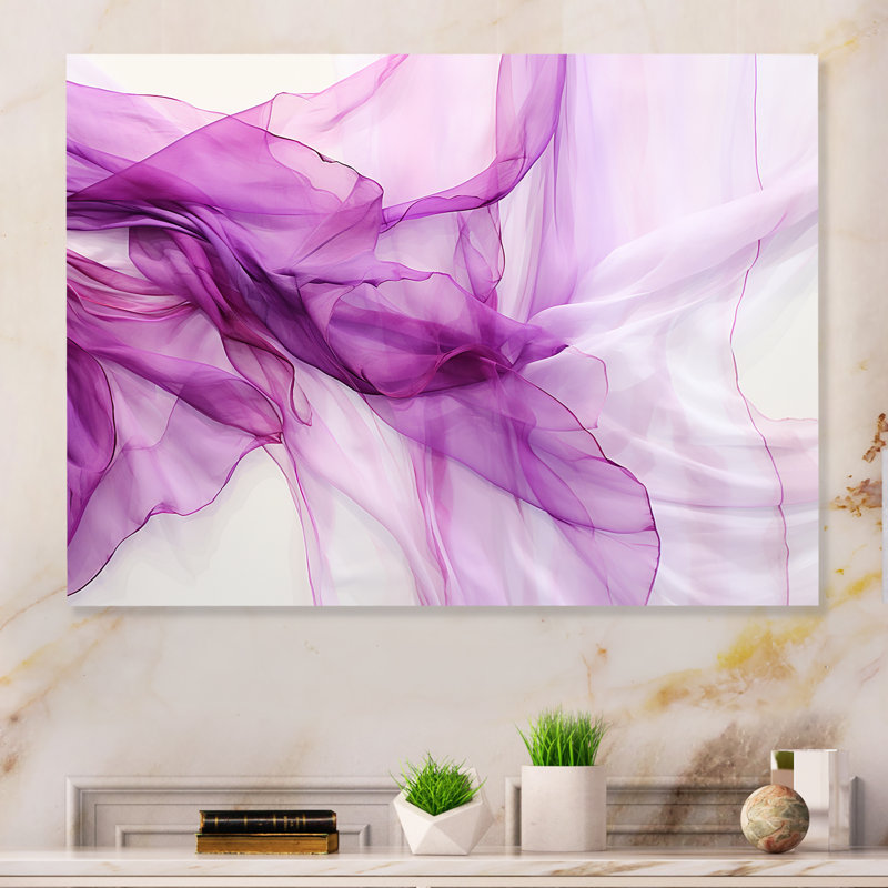 Whie And Purple Fab Waves I - Geometric Metal Wall Art MT137492, 24" H x 32" W x 1" D