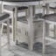 Ensemble de salle à manger 5 pièces à hauteur de comptoir Traditional - Table sur pied extensible avec base de rangement et 4 chaises rembourrées-205232517-205232515