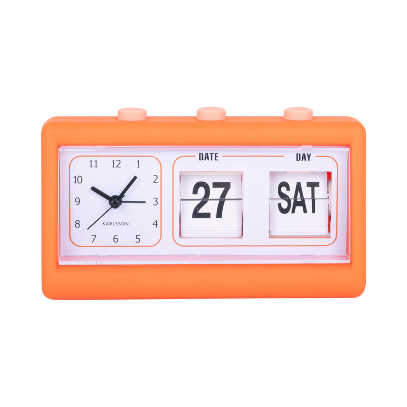 Mechanical Alarm Tabletop Clock, Orange