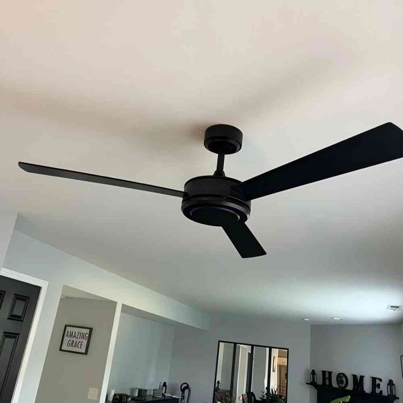 Vaczon 52" 3 - Blade Modern Industrial Black Ceiling Fan with Remote Control
