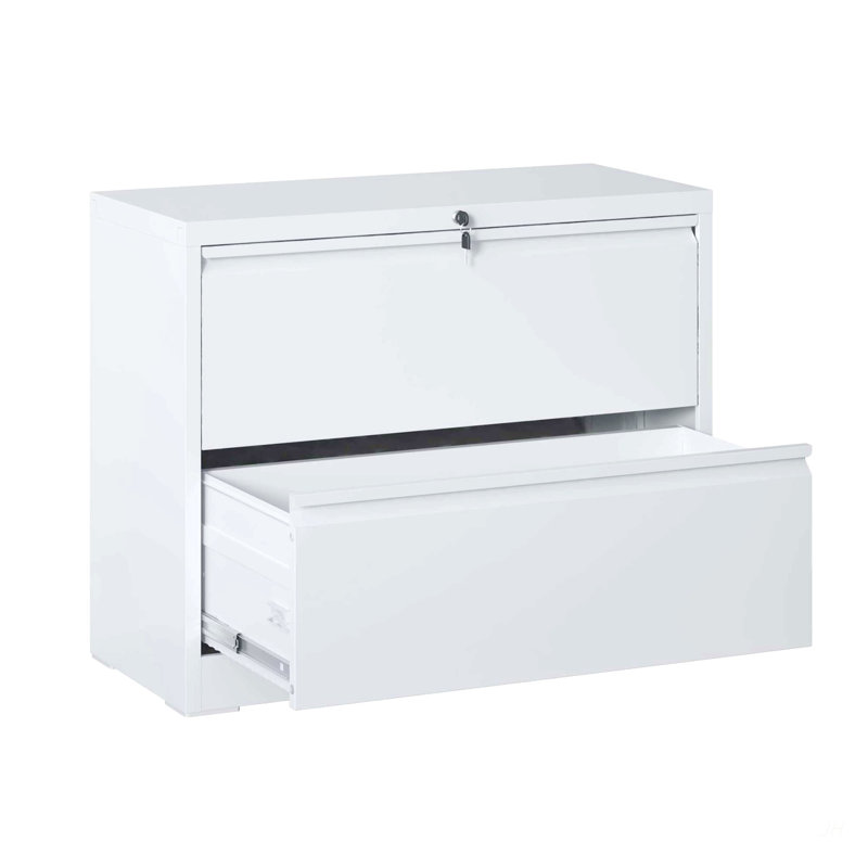 Lateral File Cabinet 2 Drawer, 35.4 Inch Wide Metal Filing Cabinet for Home Office, Locking File Cabinet with Anti-Tip Interlock, Heavy Duty Steel Storage for Letter/Legal/A4 Files