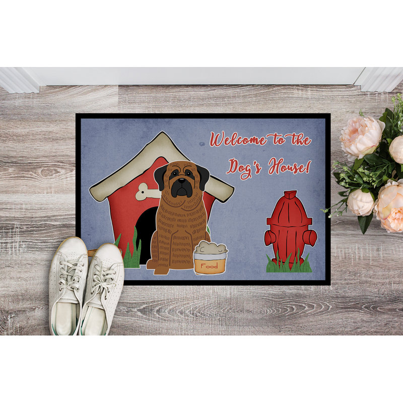Tapis d'extérieur antidérapant Ayub Dog House, Rectangle 2 pi x 3 pi, Bringé