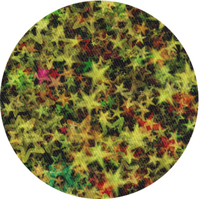 Tapis vert/rose à motifs