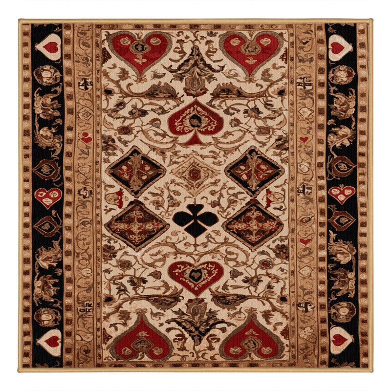 Tapis brun français lavable à la machine, Carré 6 pi