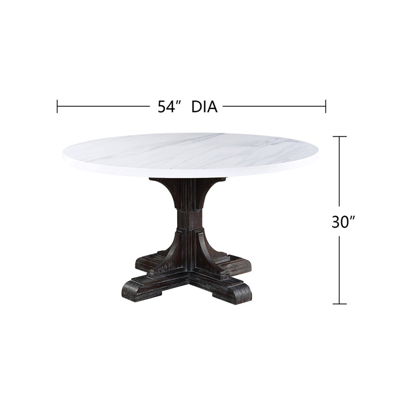 Round Dining Table With Artificial Marble Top