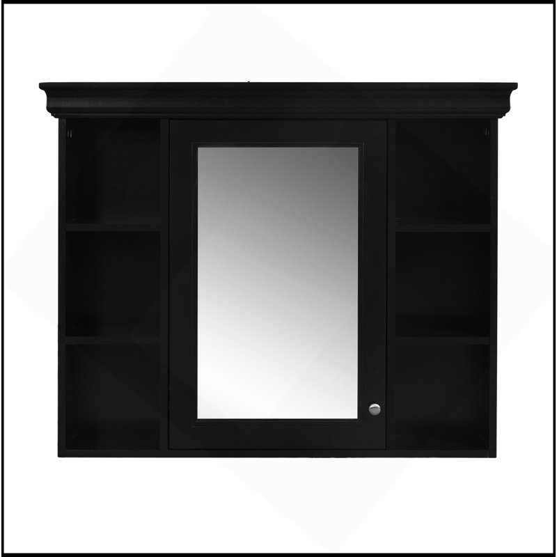 Sophisticated 35'' X 28'' Wall Mounted Bathroom Storage Cabinet With Mirror Door, Modern Bathroom Wall Cabinet With Mirror, Medicine Cabinet With 6 Open Shelves