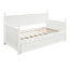 Lit de jour simple en bois avec lit gigogne simple (blanc)