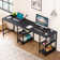Haigh L Shaped Desk with Shelves 86.6 Inch, Reversible Corner Computer Desk or 2 Person Long Table