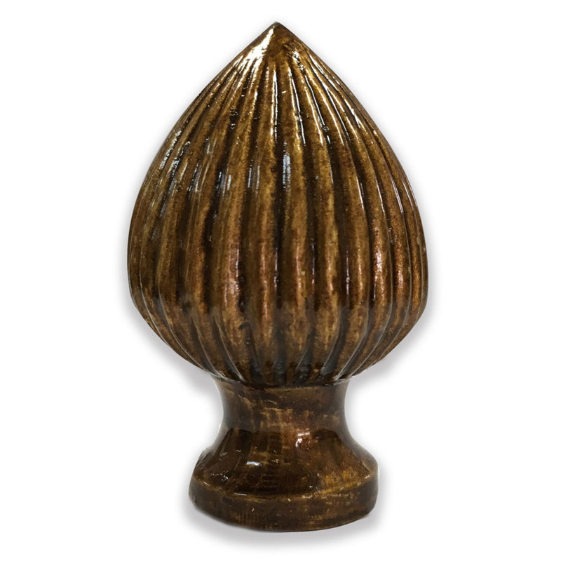 Faîteau lampe à poires à côtes, Laiton antique
