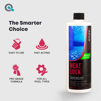 Pool Liquid Solar Blanket with Innovative Heat Lock - The Liquid Solar Blanket for Pools for UV Protectant and Pool Liquid Heat Shield to Reduce Chemical Loss - AquaDoc Pool Chemicals