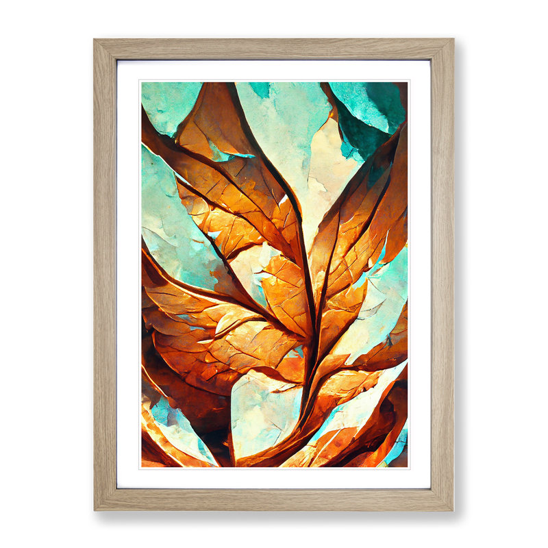 Leaf - Framed Print, 64cm H x 46cm W x 2cm D, Oak