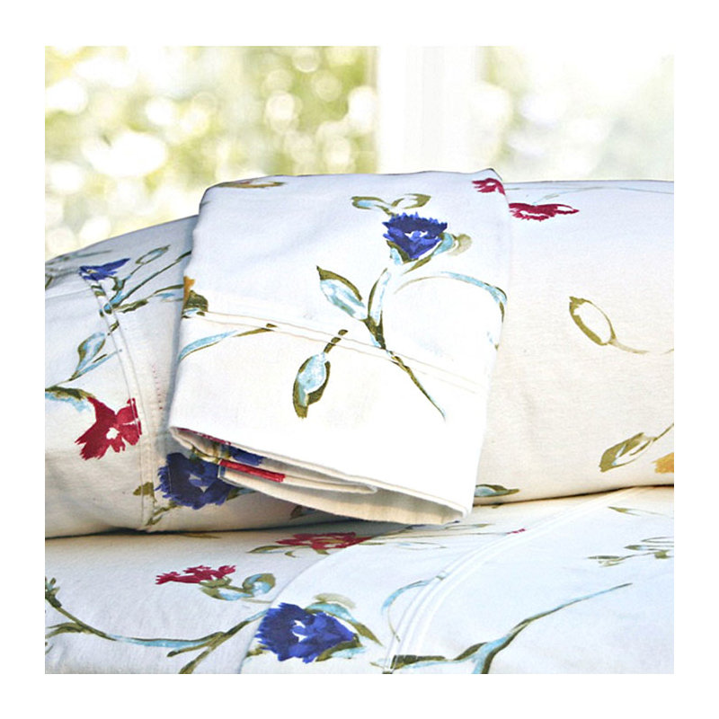 Floral Flannel Floral Sheet Set, King
