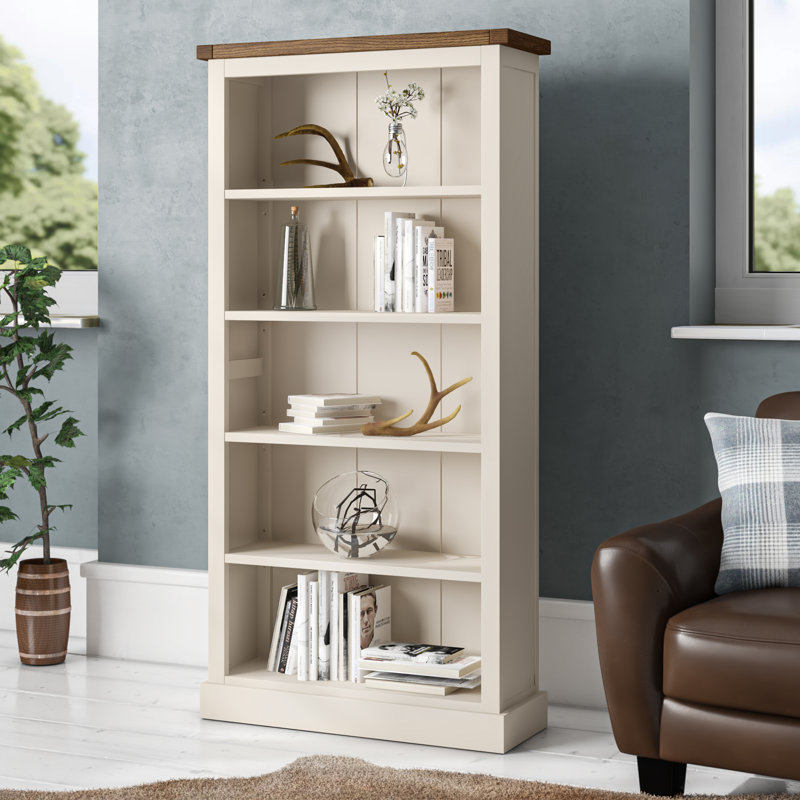 Ashford 180cm H x 90cm W Standard Bookcase, Off White
