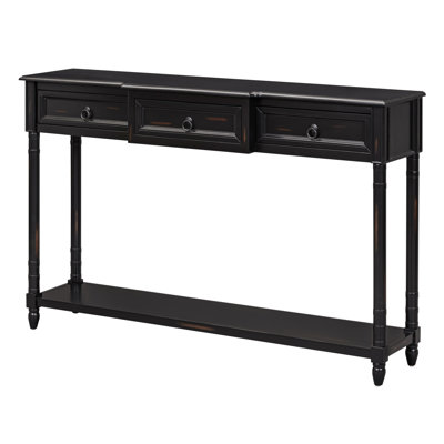 Console Table Sofa Table With Drawers For Entryway With Projecting Drawers And Long Shelf -  Winston Porter, D39CA0F59D23422EABF2535641CD7760