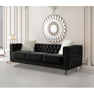 Egidia 83.07'' Velvet Sofa