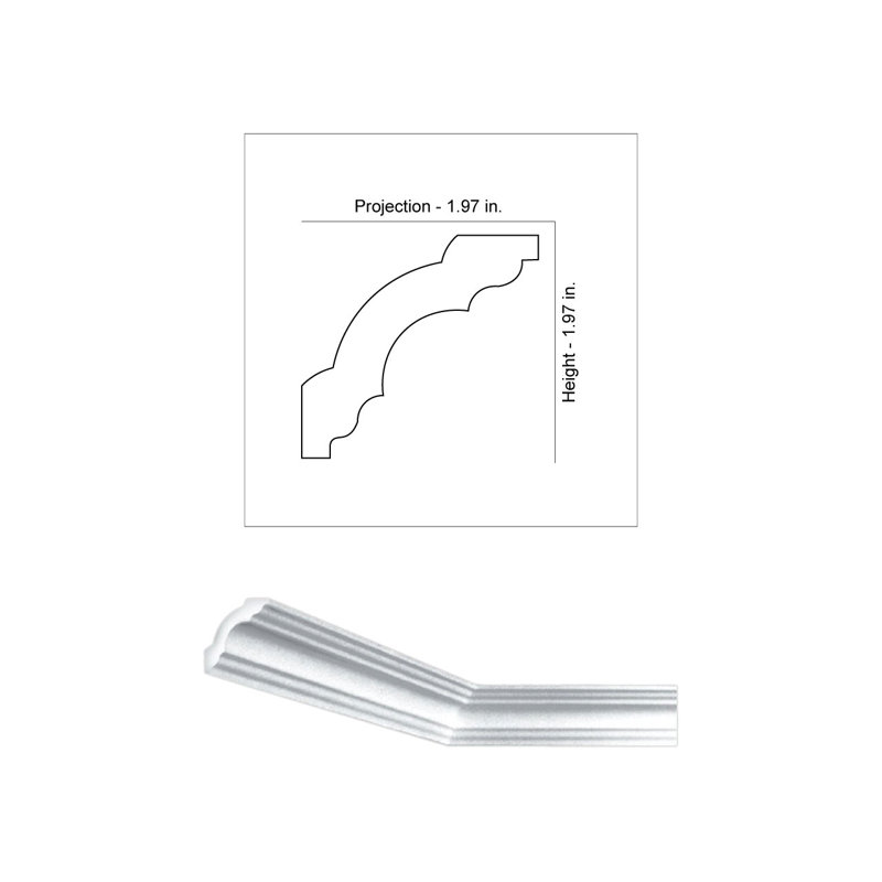 Miguel White Styrofoam Crown Molding for Ceiling