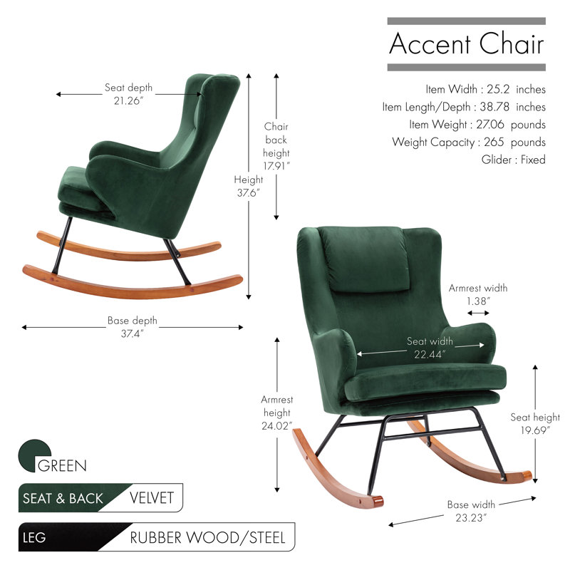 Velvet Armchair, Green