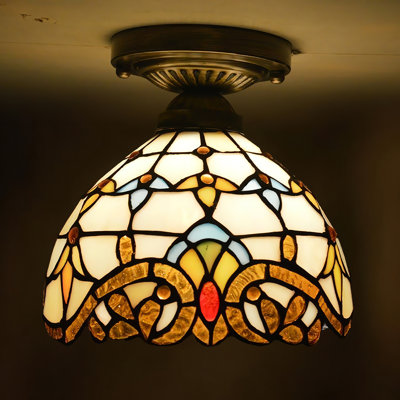 Plafonnier en verre coloré de style victorien