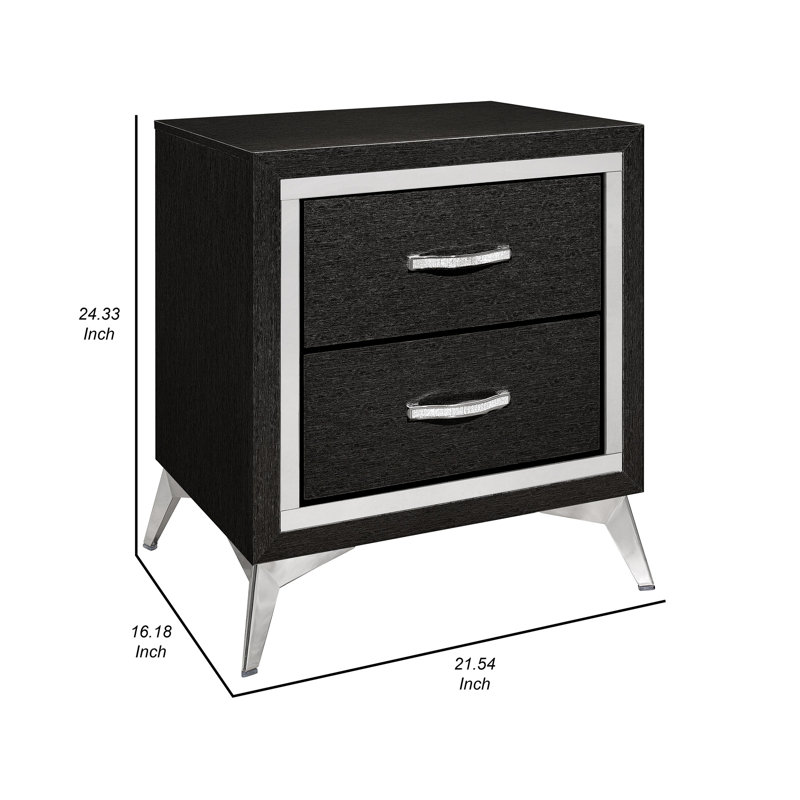 Table de chevet Hoag, Noir / argent