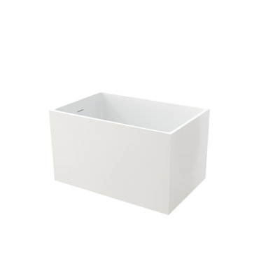Baignoire de trempage en acrylique blanc moderne de 43 pouces avec conception antidérapante, ultrabrillante, renforcement en fibre de verre, forme carrée confortable et conception pour trempage profond, baignoire de luxe chic, 43,25 pouces