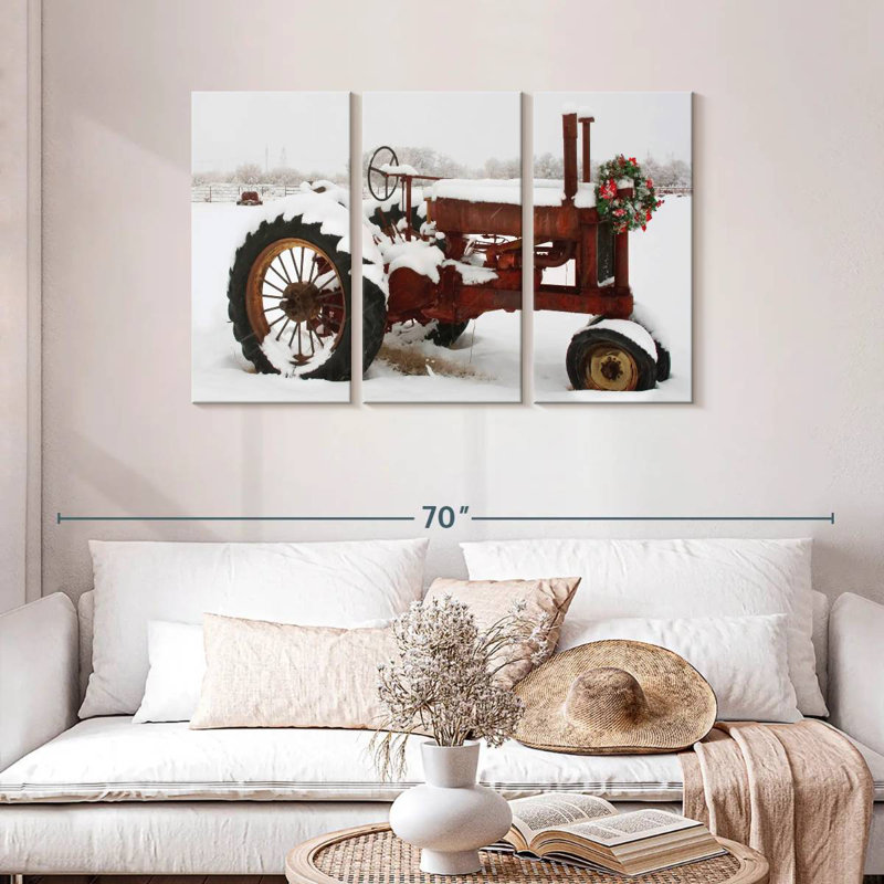 Tracteur de Noël, H 28 po x l 45 po