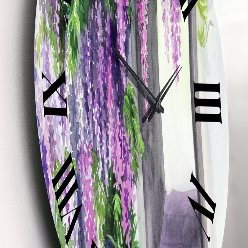 Wisteria Blossom - Horloge murale traditionnelle, Moyenne