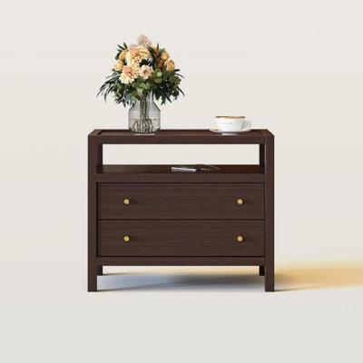 Double-Drawer Charging Nightstand With Streamlined Bullet Handles