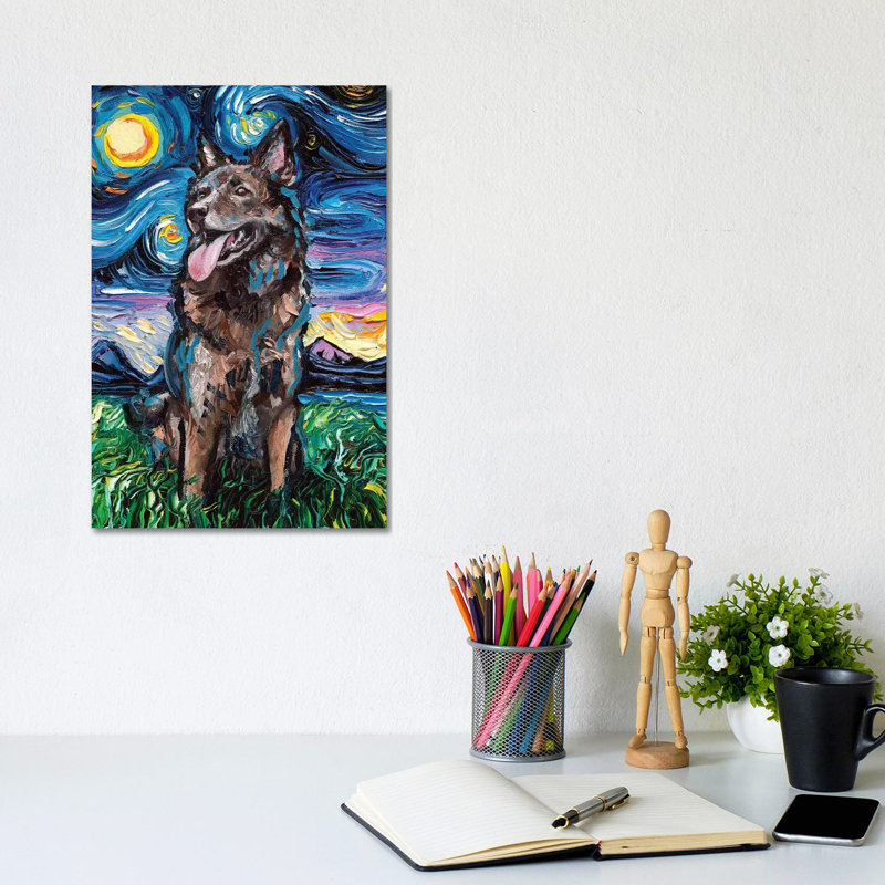 Shepherd Night by Aja Trier - Wrapped Canvas Print, 20.32 cm H x 30.48 cm W