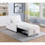 Fauteuil convertible blanc avec coussin et revêtement en tissu une pièce