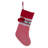 12X25"Red/Gray/White Snowflake Pattern Knit Stocking W/Pom Pom