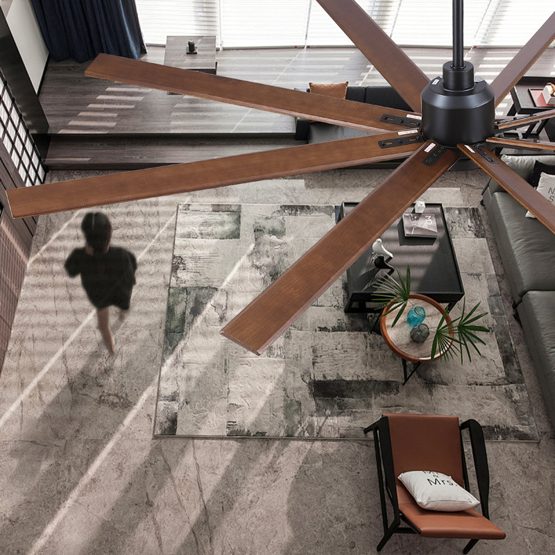 84" Lowe Profile Ceiling Fan With Light, Black, Brown