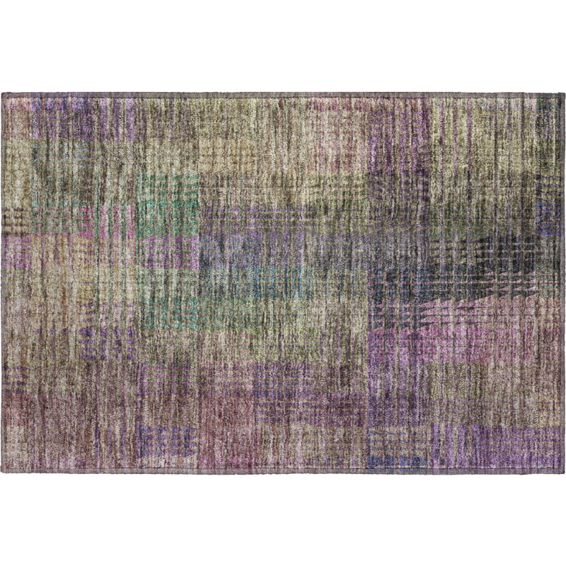 Premium Machine Washable Prisco Plum Rug, Rectangle 1'8" x 2'6"
