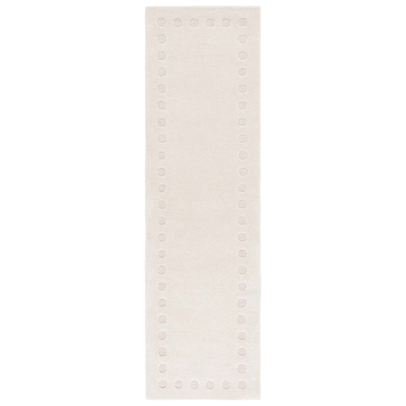 Talena Hand Tufted Wool Cotton Solid Color Rug in Ivory, Runner 2'3" x 8'