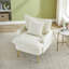 Fauteuil simple en velours côtelé beige de 77 cm (30,31 pouces), ergonomique pour un confort optimal, coussins épais et bon maintien postural